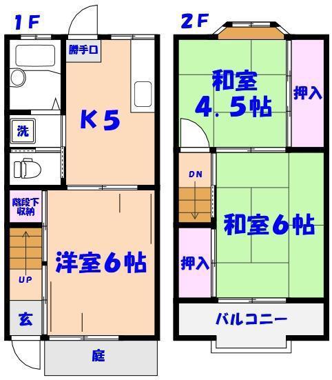 ハイムサンライズ(3K/1階)の間取り写真
