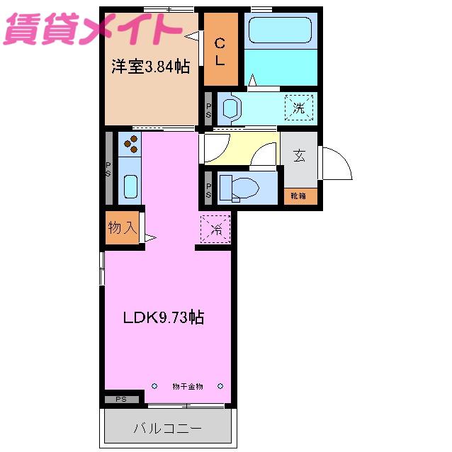 ルミエール(1LDK/3階)の間取り写真