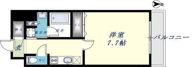 パラゴン布施駅前(1K/7階)の間取り写真