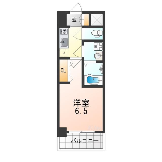 ES-GRANDE長居パークフロント(1K/8階)の間取り写真