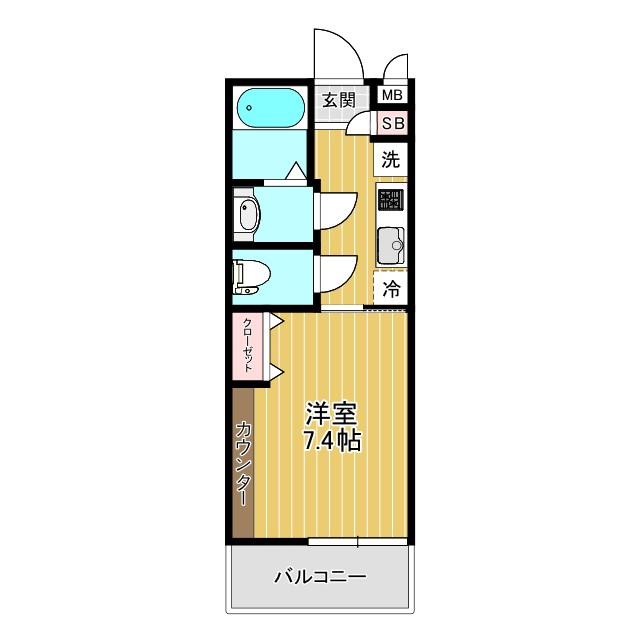 和家II(1K/3階)の間取り写真