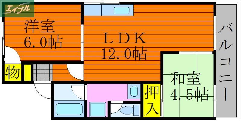 コンフォートIMA(2LDK/2階)の間取り写真