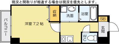 BERGAMOTTO三萩野(1K/1階)の間取り写真
