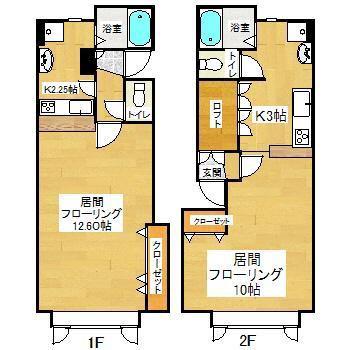 サンクレスト末広(1K/1階)の間取り写真