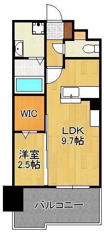 グランヒルズ三萩野(1LDK/5階)の間取り写真