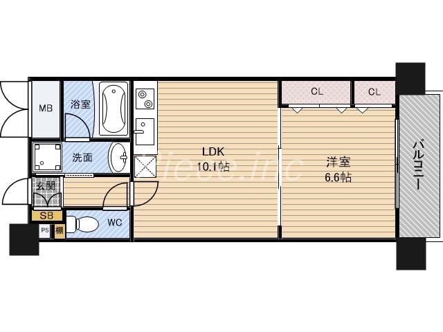 ベリー海老江(1LDK/13階)の間取り写真