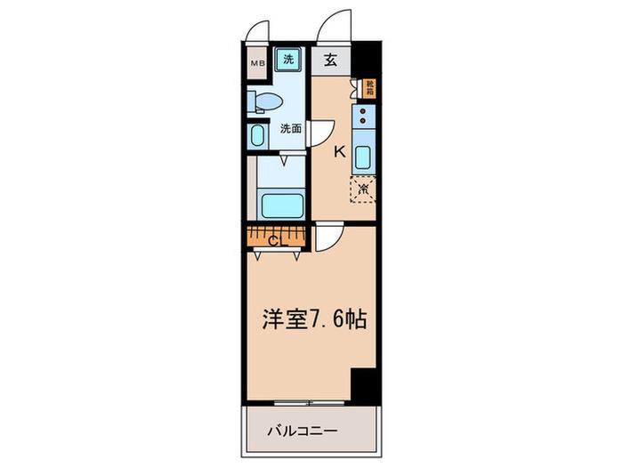 ノステルコート岡崎(1K/3階)の間取り写真