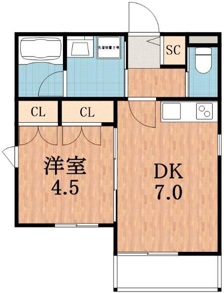 LA MAISON BLANE(1DK/1階)の間取り写真