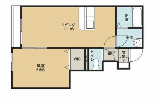 I.S延友 C棟(1LDK/1階)の間取り写真