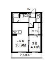 プランドールII(1LDK/1階)の間取り写真