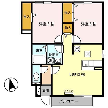 ANNAPU-PUA(2LDK/1階)の間取り写真