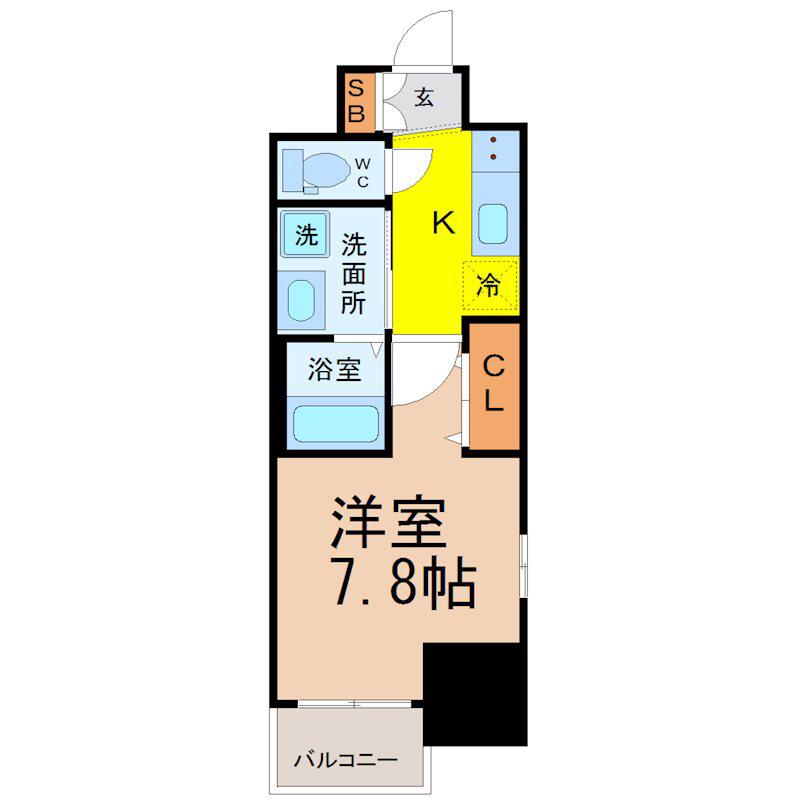 エステムコート名古屋今池アーバンゲート(1K/2階)の間取り写真