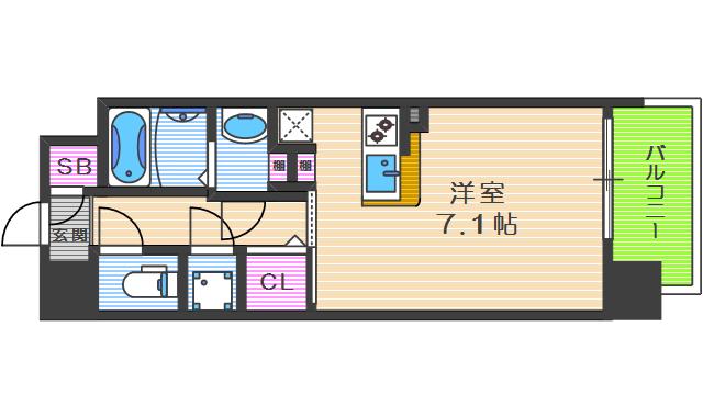 レジュールアッシュ桜宮エクシード(ワンルーム/10階)の間取り写真