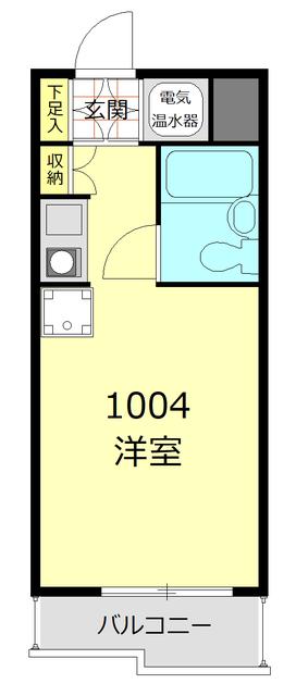藤和横浜西口ハイタウン(ワンルーム/10階)の間取り写真