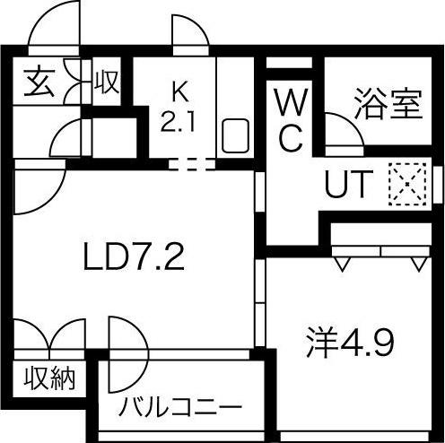 KS COURT(1LDK/3階)の間取り写真