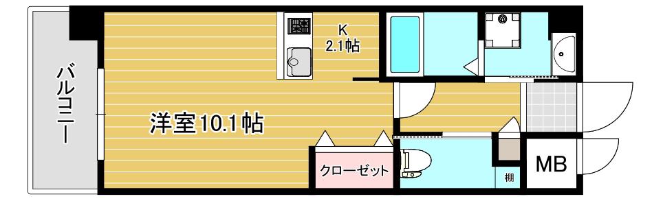 テイアイビルNO.8(1K/5階)の間取り写真