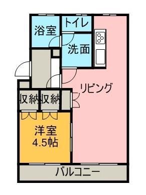 メゾン二子(1LDK/1階)の間取り写真