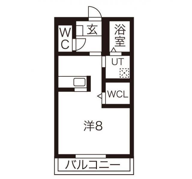 ジュネス徳次 M棟(1K/1階)の間取り写真