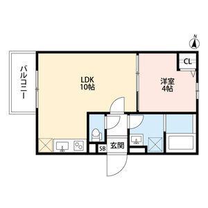 TATERUAPARTMENT加美鞍作2丁目A棟(1LDK/3階)の間取り写真