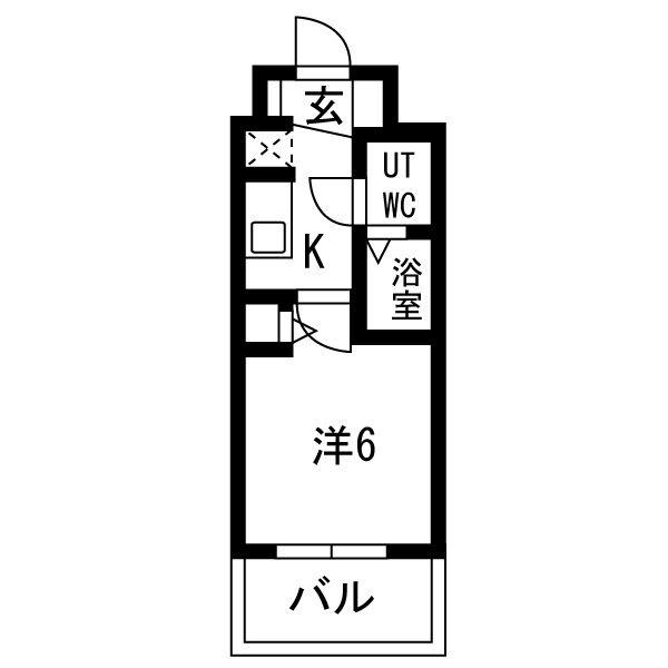 エグゼ大阪ノースゲート(1K/1階)の間取り写真