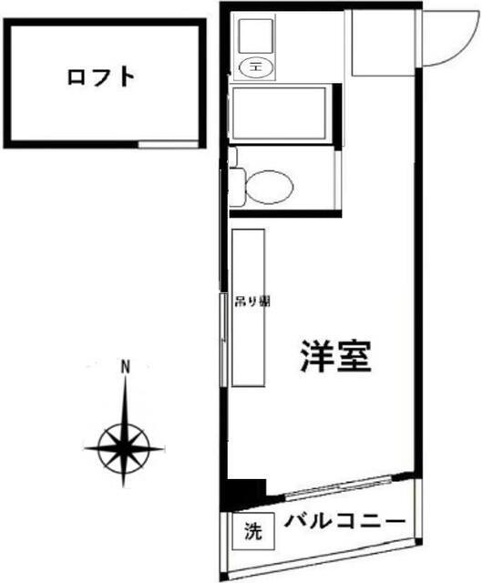 カーサ・ブランカ(ワンルーム/1階)の間取り写真