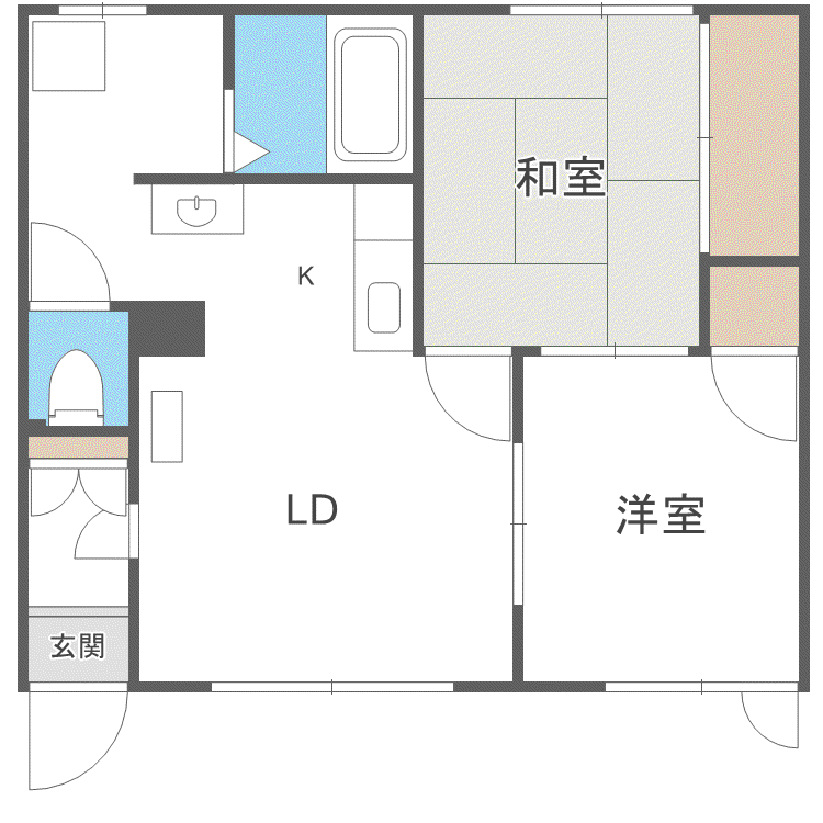 第2関井ハウス(2LDK/1階)の間取り写真
