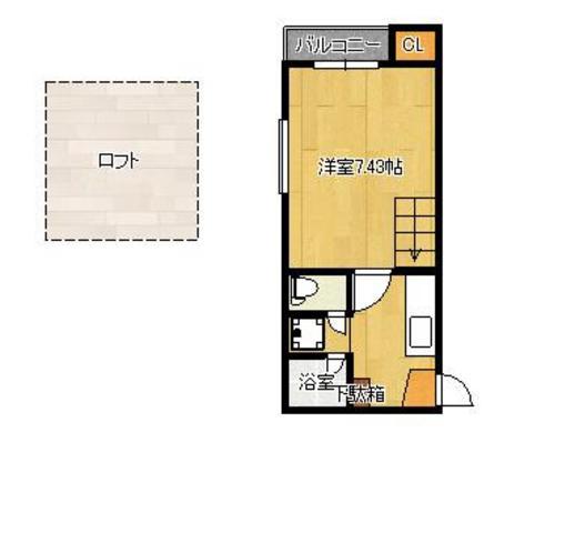ラウレア百道パークサイド(1K/2階)の間取り写真