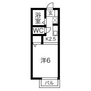 セジュール八事(1K/1階)の間取り写真