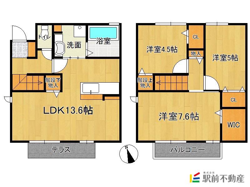 D-ROOM福間(3LDK/1階)の間取り写真