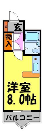 パレスオリーブ(1K/3階)の間取り写真