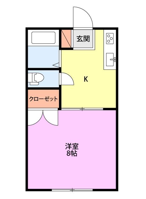 トーコーハイツ(1K/2階)の間取り写真