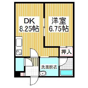 カーサ・ムート(1DK/2階)の間取り写真