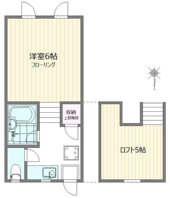 メゾンダルブル(1K/1階)の間取り写真