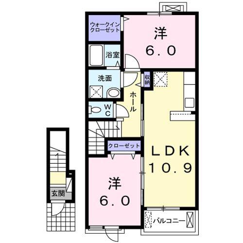 プレステージ(2LDK/2階)の間取り写真