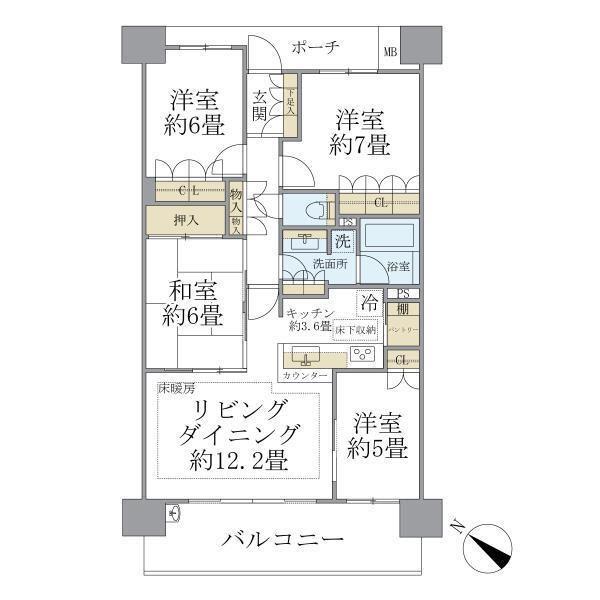 ブリリア多摩センター(4LDK/15階)の間取り写真