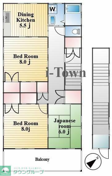 越谷大房(3DK/1階)の間取り写真