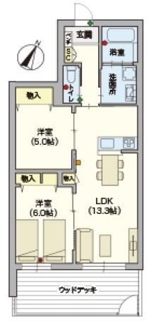 BELLE FLORAISON(2LDK/1階)の間取り写真
