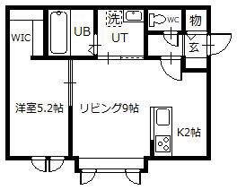 ヴェルヒュッテふらの栄町(1LDK/1階)の間取り写真