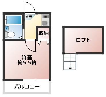 ユタカハイツ(ワンルーム/1階)の間取り写真