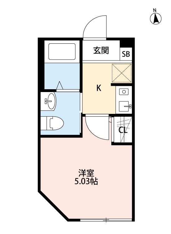 クレストールNB(1K/1階)の間取り写真
