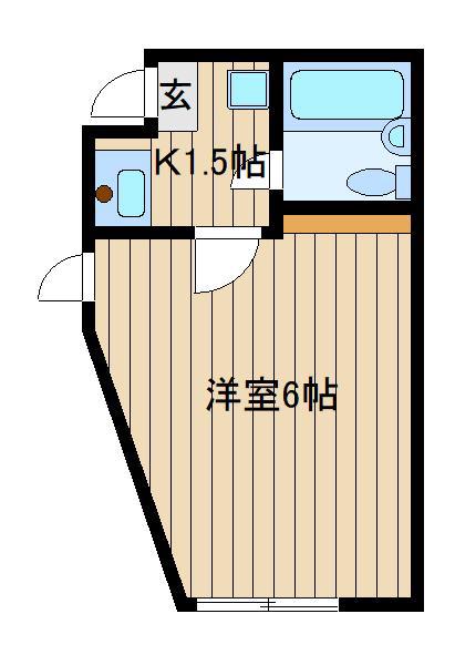 オーク花小金井(ワンルーム/2階)の間取り写真