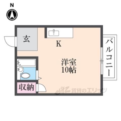 サンハイツ出水(ワンルーム/2階)の間取り写真