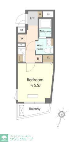 SHOKEN RESIDENCE横浜大口III(1K/4階)の間取り写真