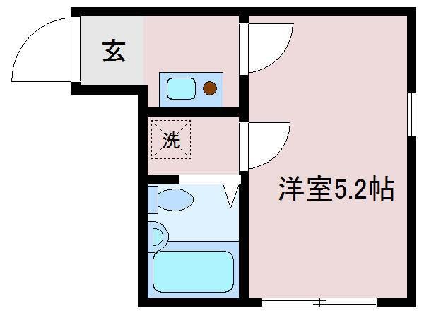 ラトゥール(1K/2階)の間取り写真
