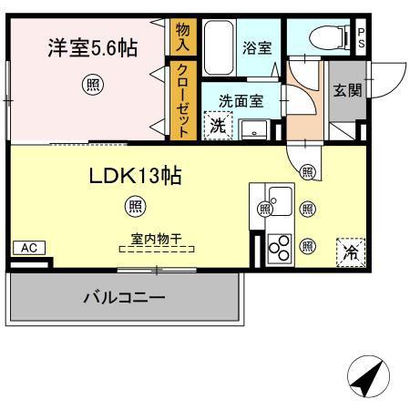 AMレジデンス出雲(1LDK/3階)の間取り写真
