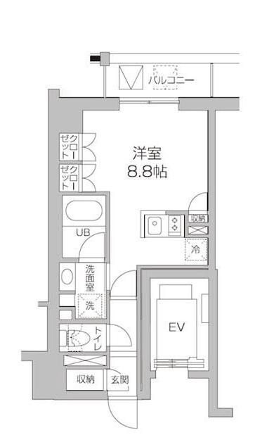 レジディア高円寺(ワンルーム/2階)の間取り写真