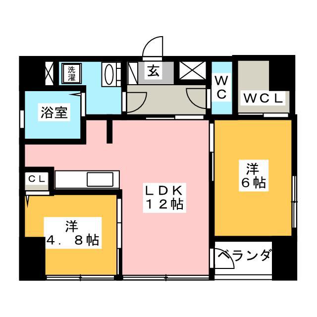 AZMOND(2LDK/4階)の間取り写真