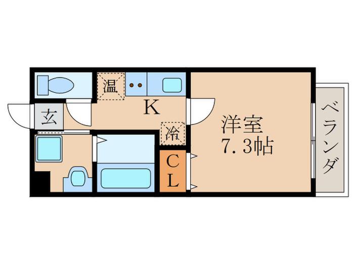 グランジュネス(1K/5階)の間取り写真