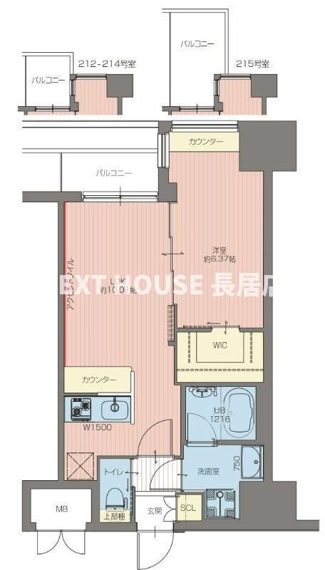 VINOプレジオ本町 2-8F(1LDK/7階)の間取り写真