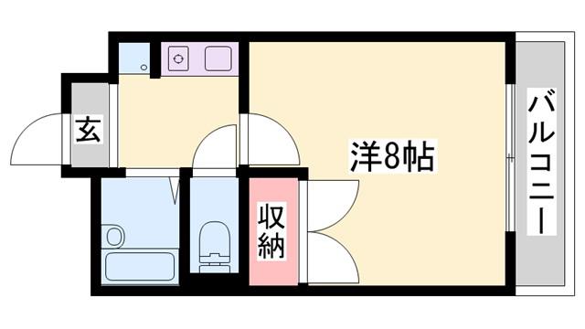 リッチウォーク市役所前A(1K/1階)の間取り写真